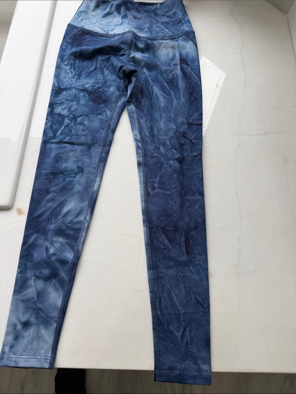 Beyond Yoga Navy Blue Tie-Dye High-Rise Leggings